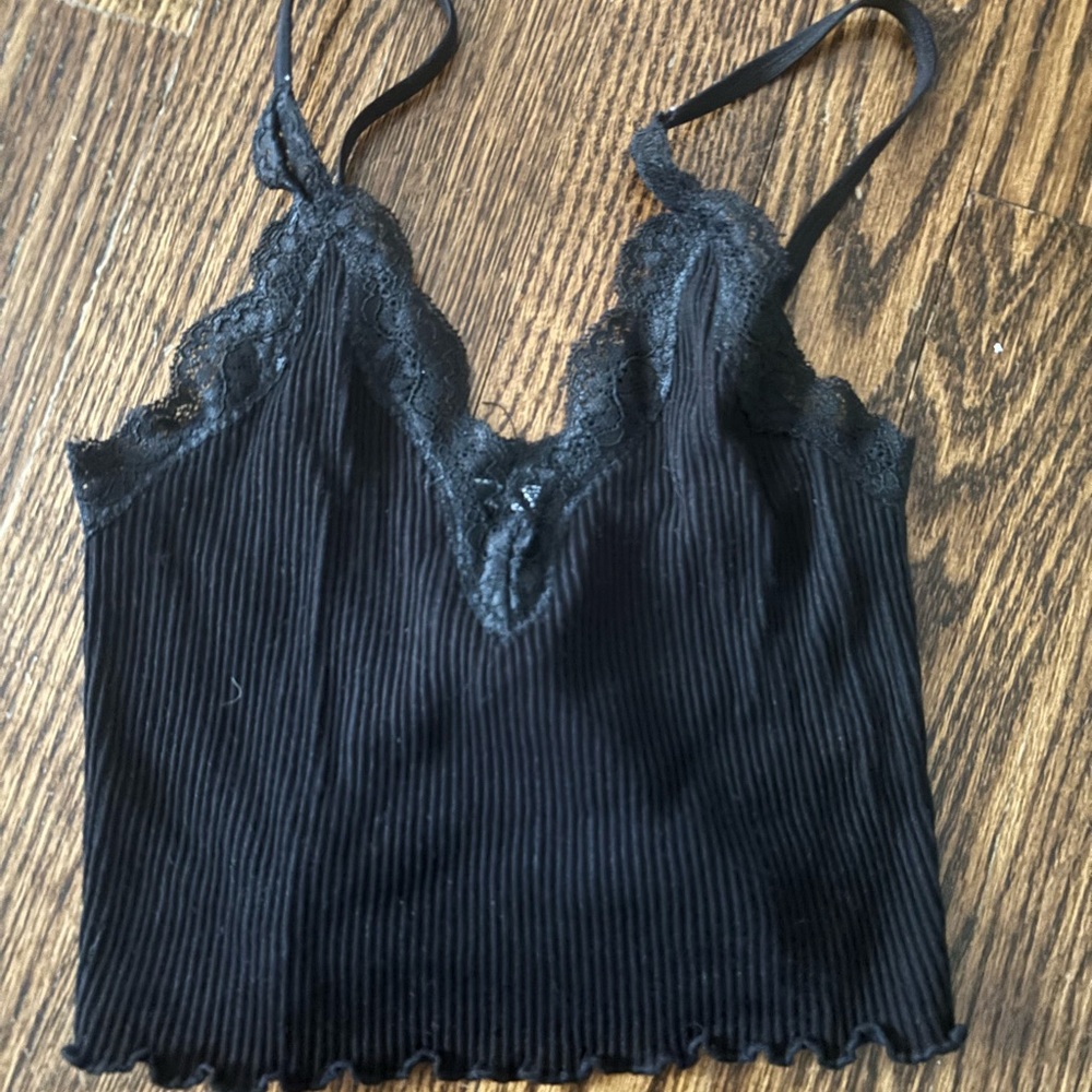 Black Lace Trimmed Top